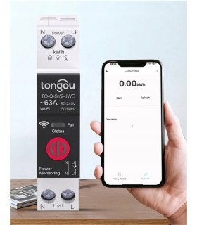 Przekaźnik WiFi 63A pomiar prądu DIN eWeLink Sonoff funkcje zabezpieczające