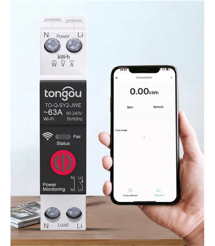 Przekaźnik WiFi 63A pomiar prądu DIN eWeLink Sonoff funkcje zabezpieczające
