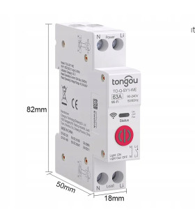 Przekaźnik WiFi 16A na szynę DIN włącznik wyłącznik ON OFF eWeLink Sonoff