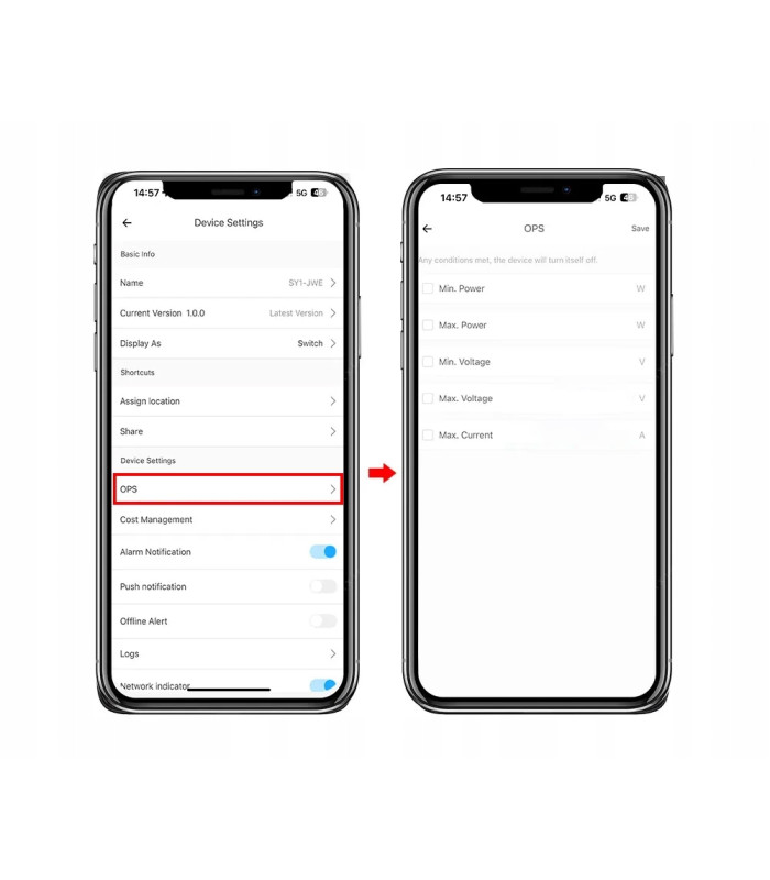 Przekaźnik WiFi 63A pomiar prądu DIN eWeLink Sonoff funkcje zabezpieczające