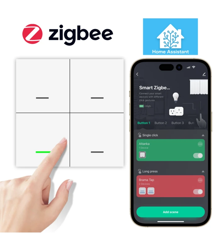 Pilot przycisk scen automatyzacja ZigBee TUYA Smart Life Home Assistant ZigBee2MQTT
