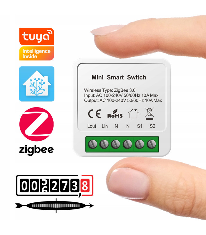Przekaźnik ZigBee TUYA Smart Home Assistant Włącznik 10A z pomiarem prądu