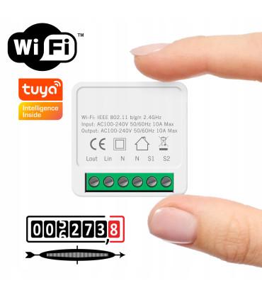 Przekaźnik WiFi TUYA Smart Life Gniazdko Włącznik 10A POMIAR prądu energii