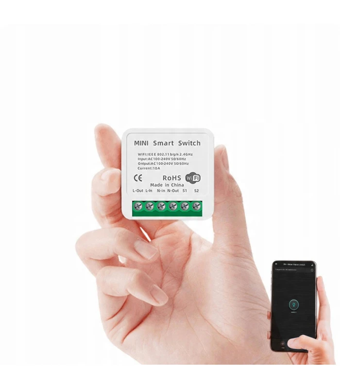 Przekaźnik WiFi TUYA Smart Life Gniazdko Włącznik 10A POMIAR prądu energii