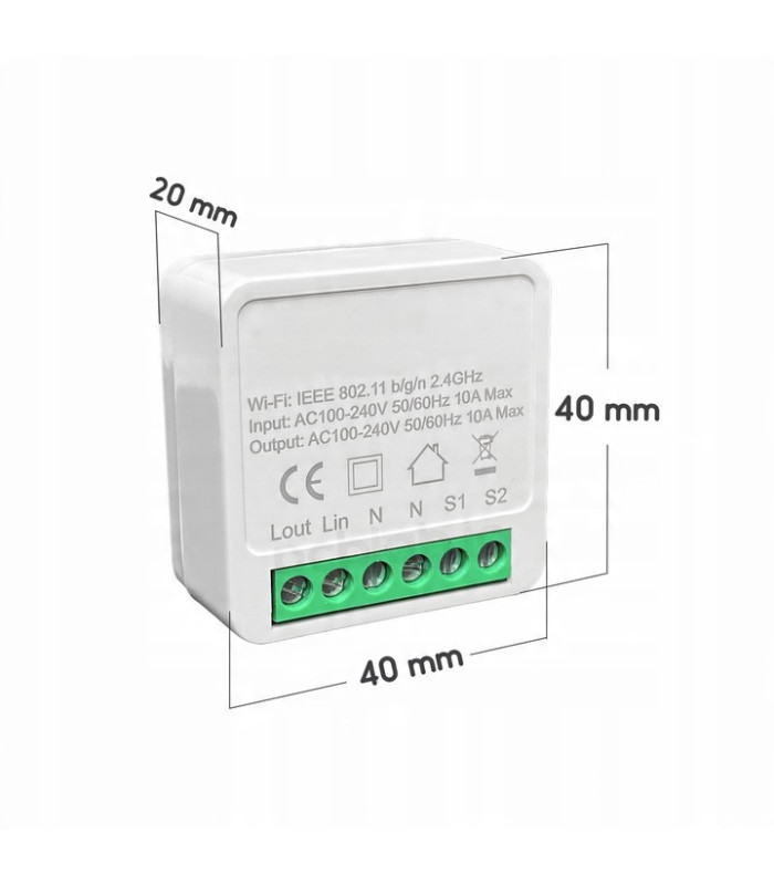 Przekaźnik WiFi TUYA Smart Life Gniazdko Włącznik 10A POMIAR prądu energii