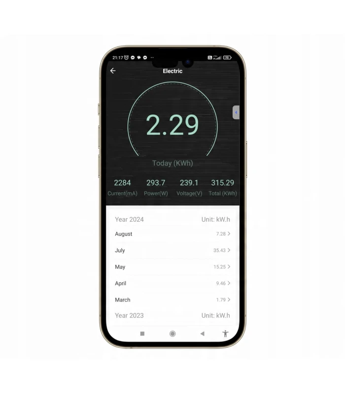 Przekaźnik WiFi TUYA Smart Life Gniazdko Włącznik 10A POMIAR prądu energii