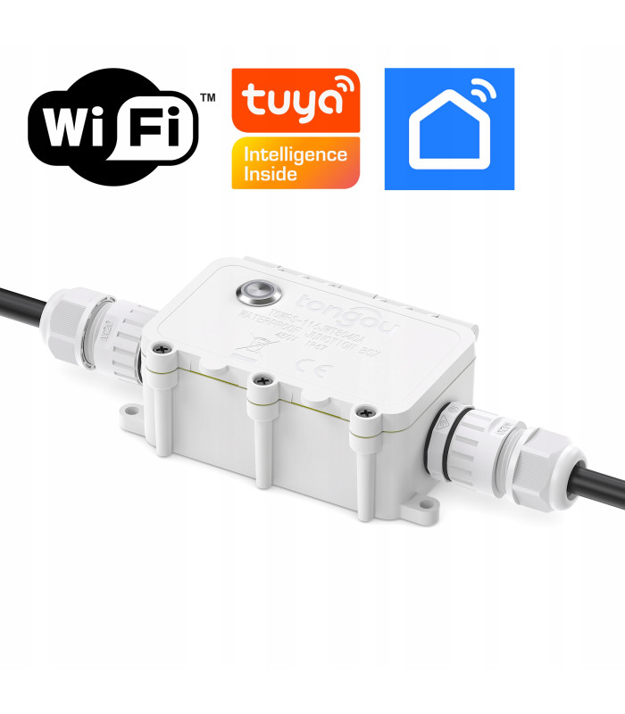 Przekaźnik WiFi 16A WODOODPORNY puszka IP67 TUYA Smart Life pomiar prądu