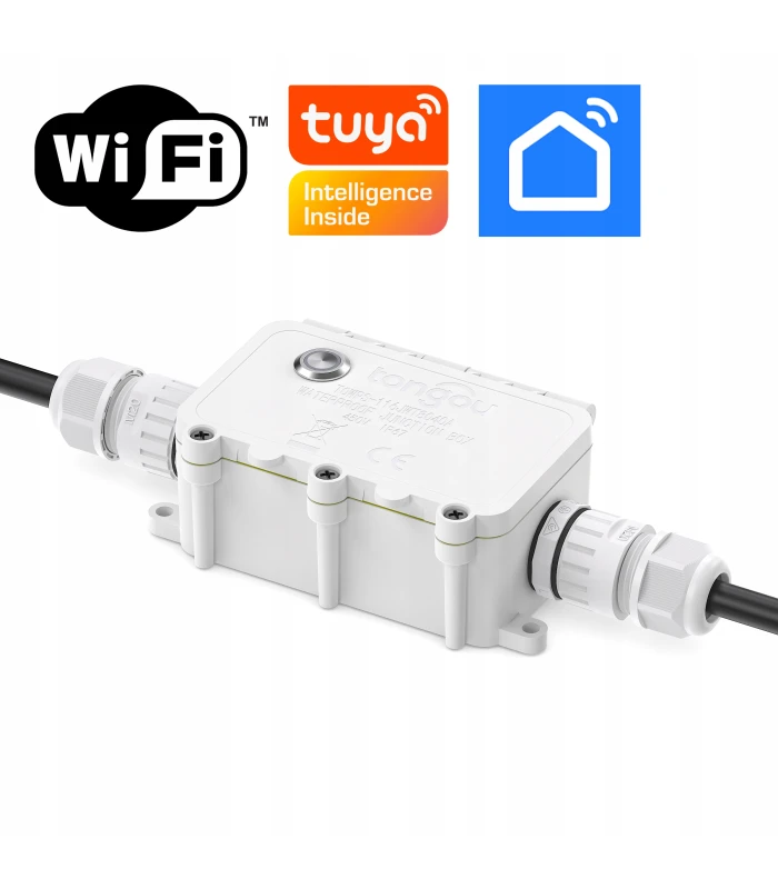 Przekaźnik WiFi 16A WODOODPORNY puszka IP67 TUYA Smart Life pomiar prądu