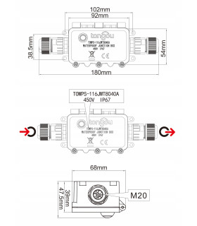 Przekaźnik WiFi 16A WODOODPORNY puszka IP67 TUYA Smart Life pomiar prądu
