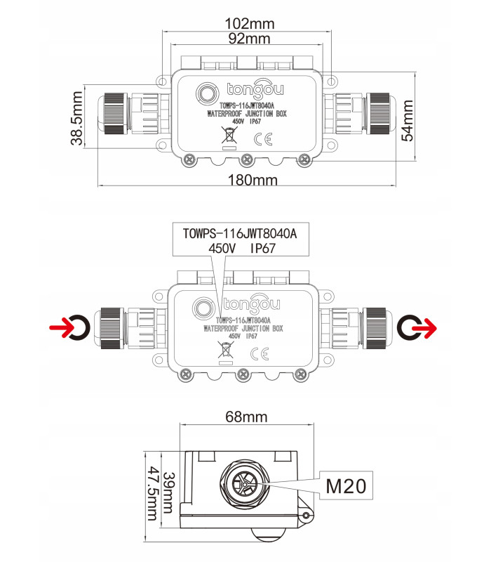Przekaźnik WiFi 16A WODOODPORNY puszka IP67 TUYA Smart Life pomiar prądu