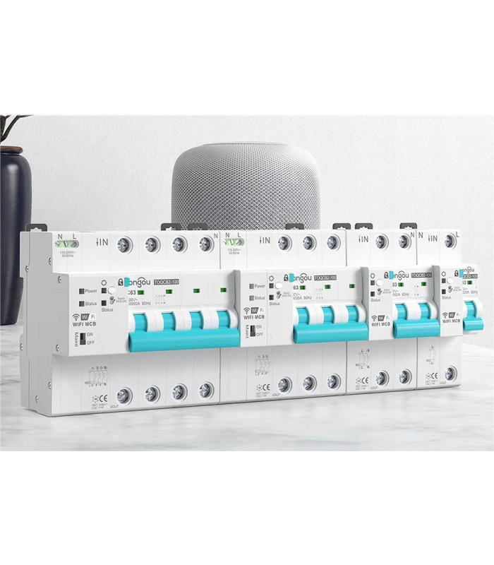 Bezpiecznik nadprądowy 3-fazowy 3P C63 przekaźnik WiFi TUYA pomiar prądu