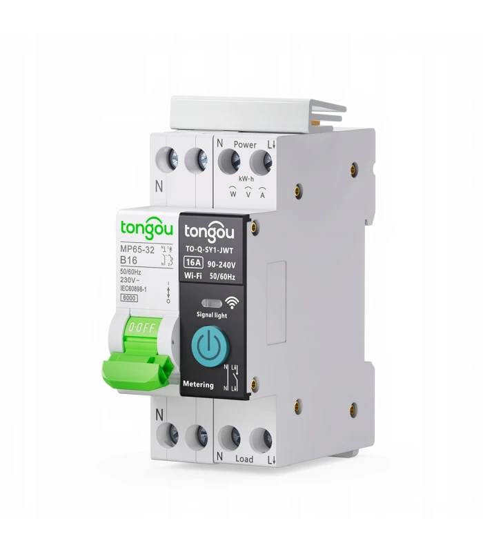 Przekaźnik WiFi 16A z pomiarem prądu i bezpiecznik B16 TUYA Smart Life