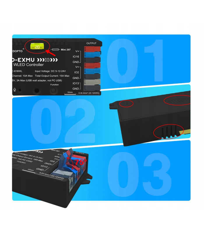 Sterownik WLED WiFi ESP32 Ethernet RJ45 PWM Pixel LED WS281x MQTT