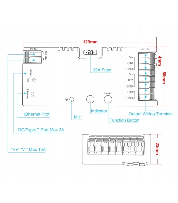 Sterownik WLED WiFi ESP32 Ethernet RJ45 PWM Pixel LED WS281x MQTT