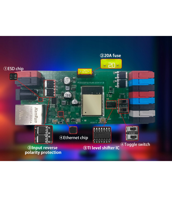 Sterownik WLED WiFi ESP32 Ethernet RJ45 PWM Pixel LED WS281x MQTT