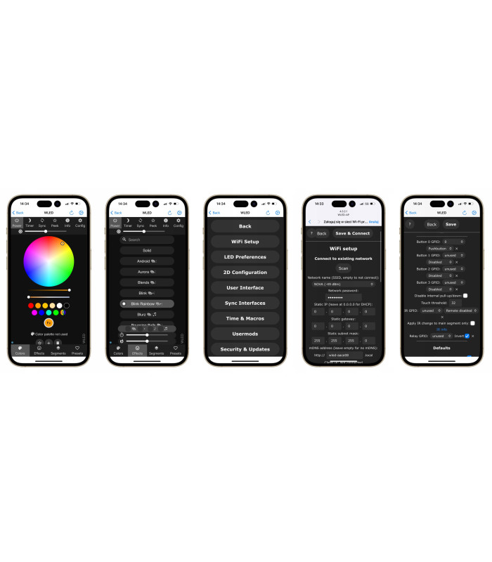 Sterownik WLED WiFi ESP32 Ethernet RJ45 PWM Pixel LED WS281x MQTT