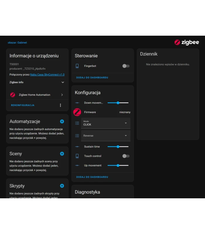 Fingerbot ZigBee TUYA Smart Life Robot Przycisk Włącznik Przełącznik Switch