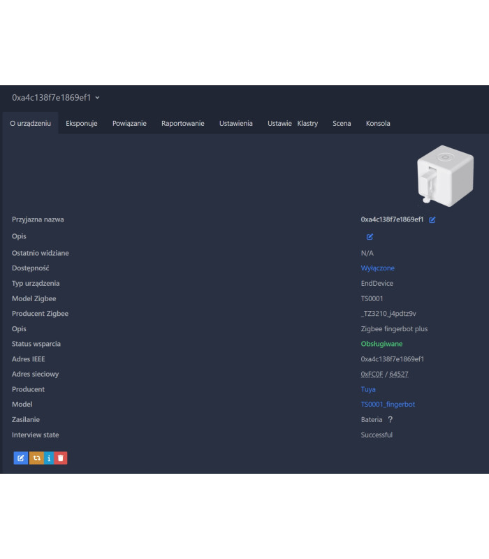 Fingerbot ZigBee TUYA Smart Life Robot Przycisk Włącznik Przełącznik Switch