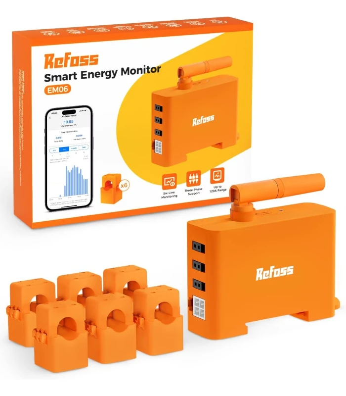 Licznik energii prądu WiFi Home Assistant MQTT Solar PV 6x przekładnik 120A