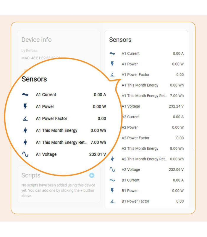 Licznik energii prądu WiFi Home Assistant MQTT Solar PV 6x przekładnik 120A
