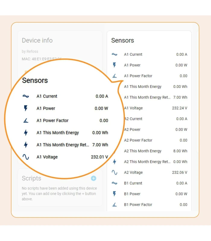 Licznik energii prądu WiFi Home Assistant MQTT Solar PV 6x przekładnik 120A
