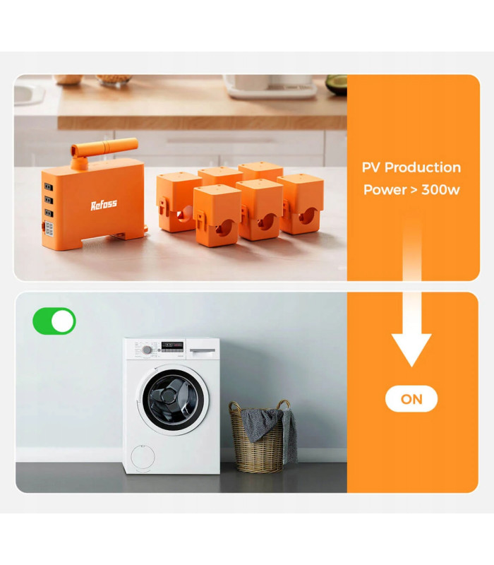 Licznik energii prądu WiFi Home Assistant MQTT Solar PV 6x przekładnik 120A