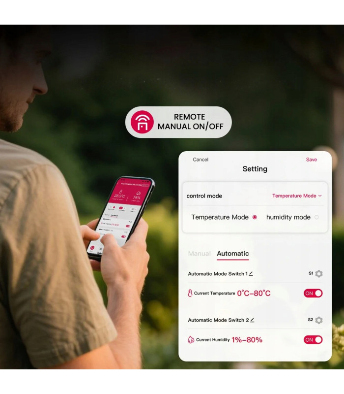 Dwukanałowy przekaźnik AC DC REGULATOR temperatury wilgotności WiFi TUYA