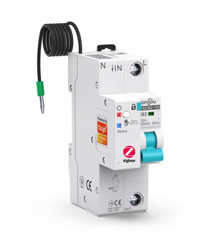Inteligentny bezpiecznik nadprądowy C63 przekaźnik ZigBee TUYA pomiar prądu
