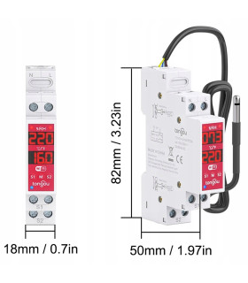 Dwukanałowy przekaźnik AC DC REGULATOR temperatury wilgotności WiFi TUYA
