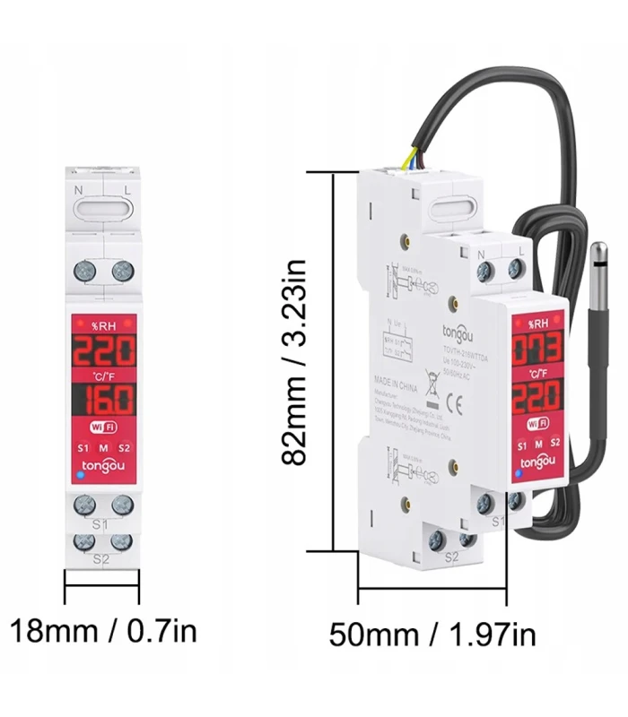 Dwukanałowy przekaźnik AC DC REGULATOR temperatury wilgotności WiFi TUYA