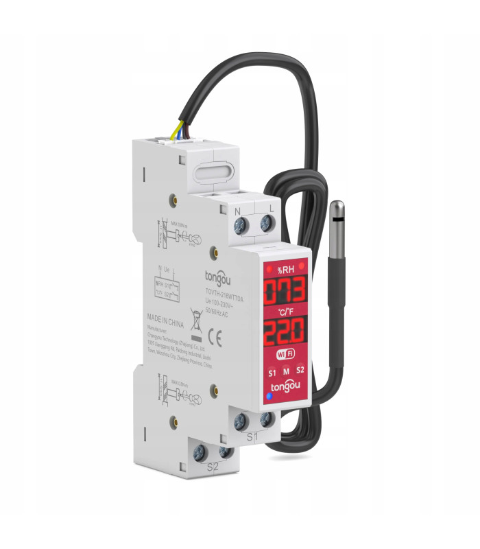 Dwukanałowy przekaźnik AC DC REGULATOR temperatury wilgotności WiFi TUYA