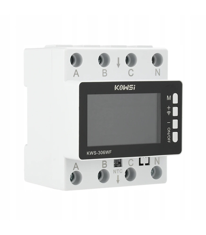 Trójfazowy Licznik Energii Prądu Watomierz WiFi TUYA przekaźnik 80A LCD DIN