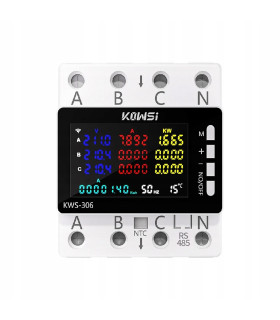 Trójfazowy Licznik Energii Prądu Watomierz WiFi TUYA przekaźnik 80A LCD DIN