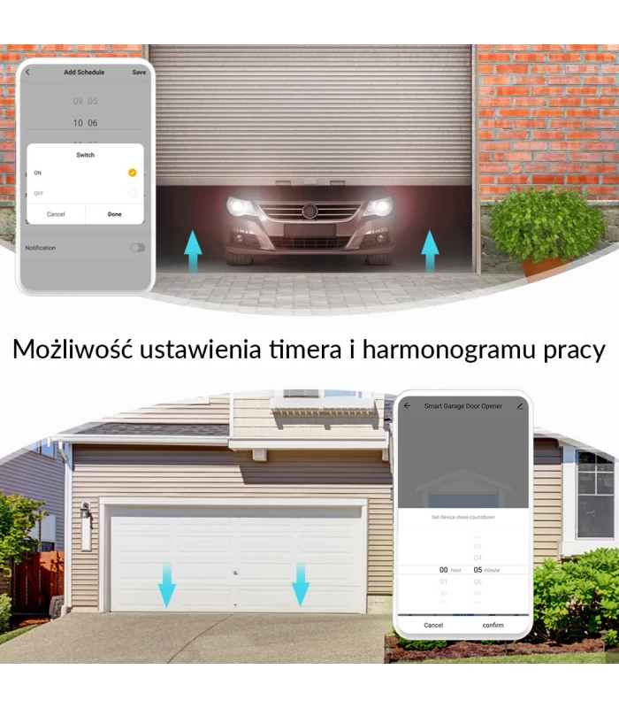 Sterownik WiFi do bram grarażowych i wjazdowych Tuya Smart Life