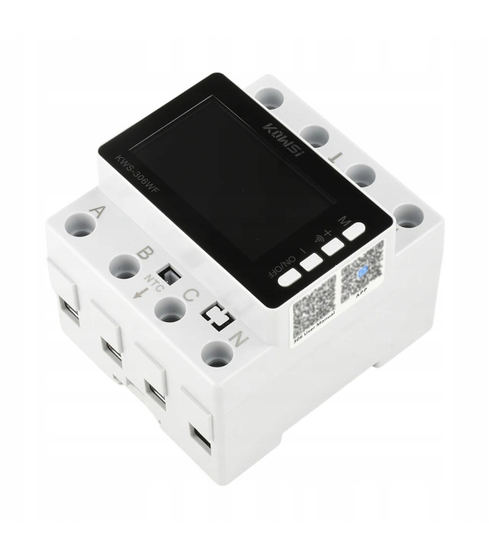 Trójfazowy Licznik Energii Prądu Watomierz WiFi TUYA przekaźnik 80A LCD DIN