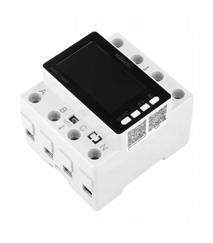 Trójfazowy Licznik Energii Prądu Watomierz WiFi TUYA przekaźnik 80A LCD DIN