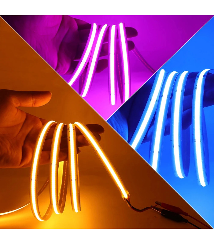 Taśma pasek LED COB RGB 12V rolka 5 metrów 810 LED/m NEON MOCNA IP20