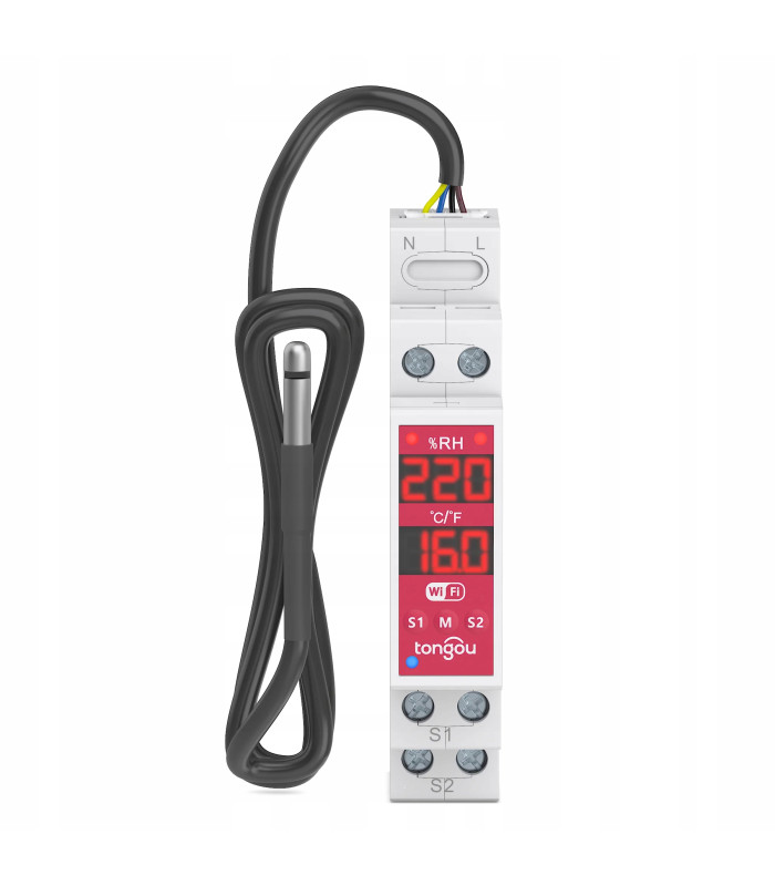 Dwukanałowy przekaźnik AC DC REGULATOR temperatury wilgotności WiFi TUYA