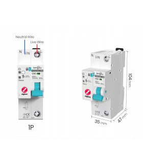Inteligentny bezpiecznik nadprądowy C63 przekaźnik ZigBee TUYA pomiar prądu