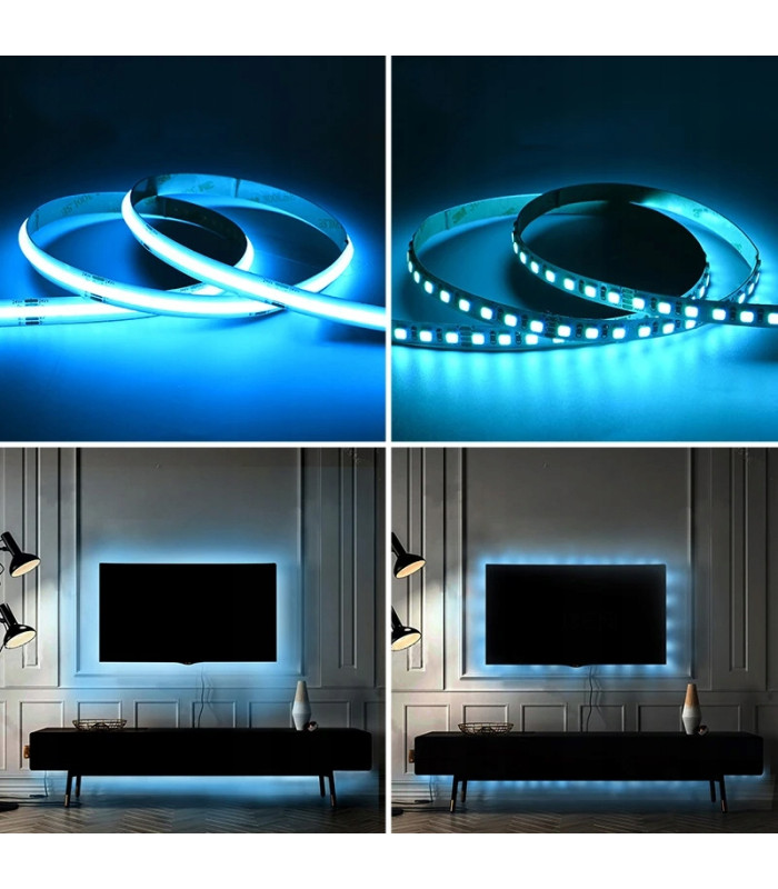 Taśma pasek LED COB RGB 12V rolka 5 metrów 810 LED/m NEON MOCNA IP20