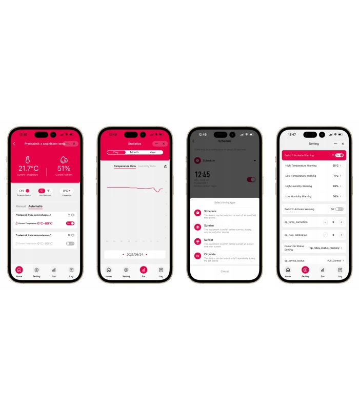Dwukanałowy przekaźnik AC DC REGULATOR temperatury wilgotności WiFi TUYA