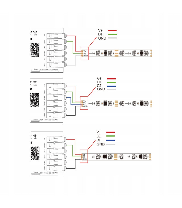 Sterownik WiFi LED SPI TUYA Pixel RGBIC WS281x MIKROFON do cyfrowych taśm
