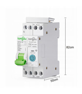 Inteligentny Przekaźnik WiFi 16A bezpiecznik B16 szyna DIN TUYA Smart Life