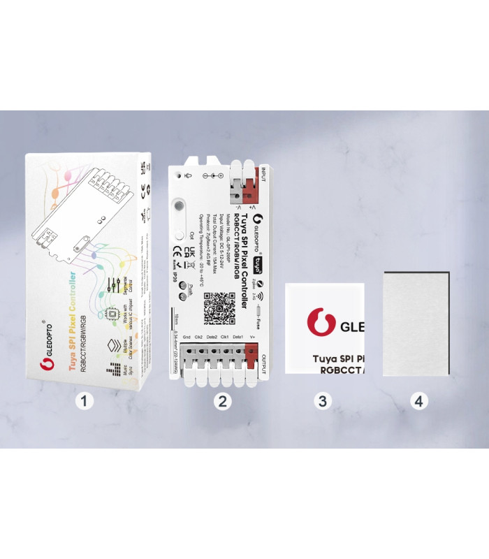 Sterownik ZigBee LED SPI TUYA Pixel RGBIC WS281x MIKROFON do cyfrowych taśm