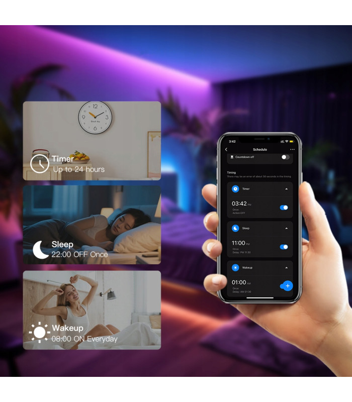 Sterownik WiFi LED SPI TUYA Pixel RGBIC WS281x MIKROFON do cyfrowych taśm