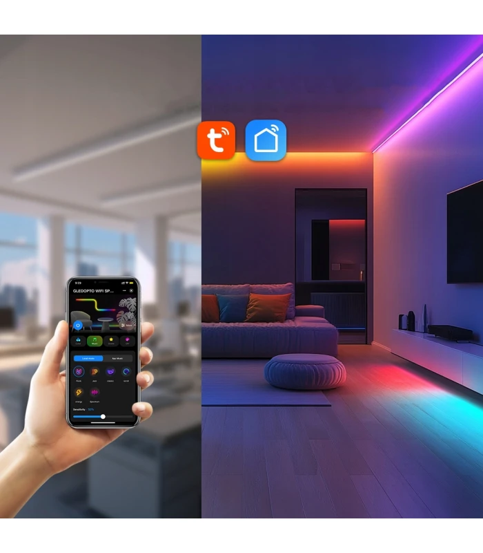 Sterownik WiFi LED SPI TUYA Pixel RGBIC WS281x MIKROFON do cyfrowych taśm