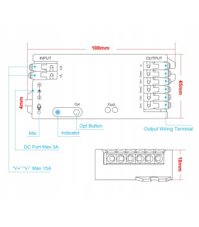 Sterownik ZigBee LED SPI TUYA Pixel RGBIC WS281x MIKROFON do cyfrowych taśm