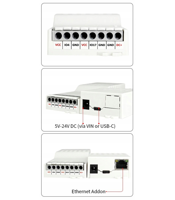 Sterownik SLWF-09 do taśm WLED LED WiFi ESP32 Home Assistant MQTT USB-C PoE