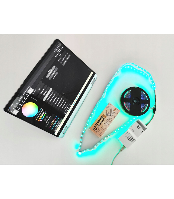 Sterownik SLWF-09 do taśm WLED LED WiFi ESP32 Home Assistant MQTT USB-C PoE