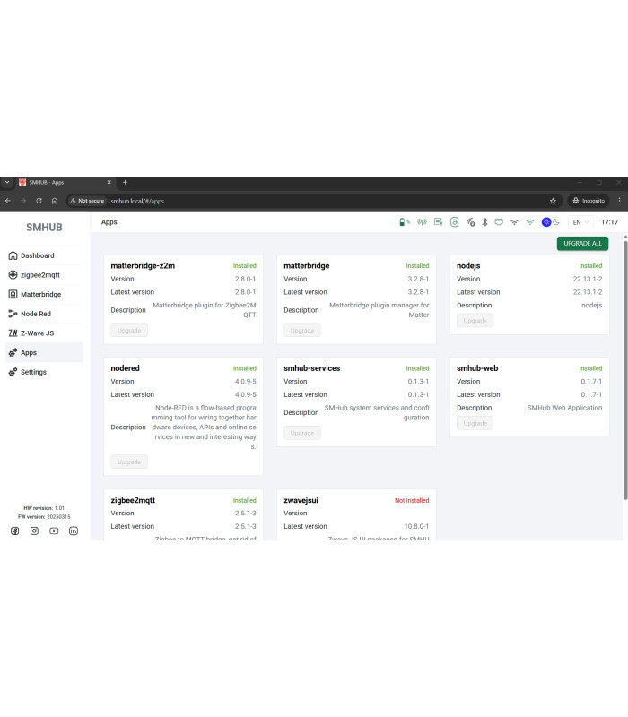 SMHUB Centralka Bramka Mostek ZigBee MQTT ZHA Matter Thread Home Assistant